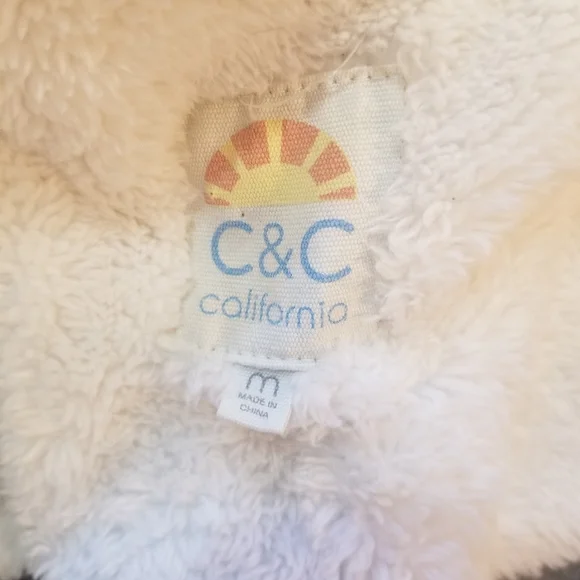 New with Tags C&C California Blue Denim Jacket White Fluffy Collar Size Medium - Picture 7 of 9